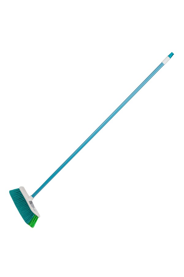 Щетка пластмассовая для подметания пола с комбинированной щетиной, 27 см, с черенком, 120 cм, Home Palisad