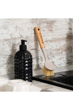 Щетка для посуды круглая d 60х230 мм, бамбуковая рукоятка, Home Palisad