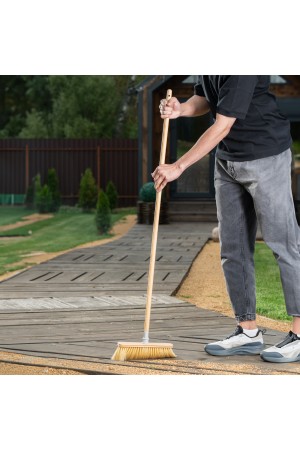 Щетка бамбуковая для подметания пола 26, 5 см с черенком, 117 см, Home Palisad
