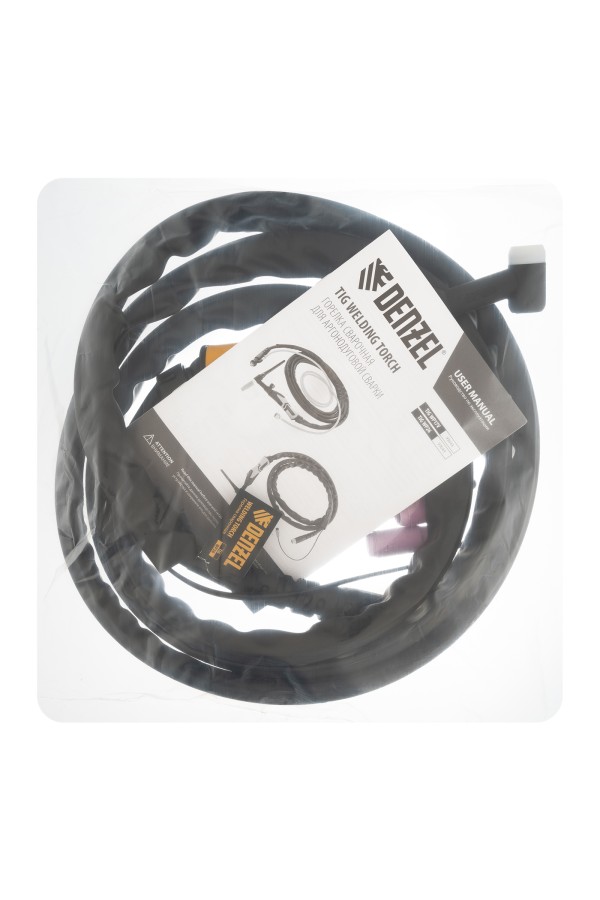 Горелка сварочная TIG WP26, разъем 2 пина, 3 метра Denzel