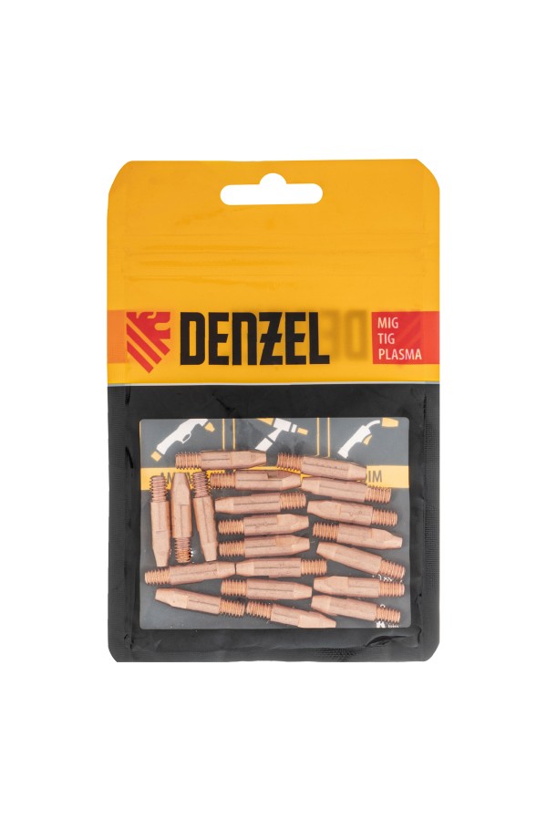 Токосъемный наконечник под проволоку 1,2 мм, М6х28, E-CU, 20 шт для MIG горелки тип 24 Denzel