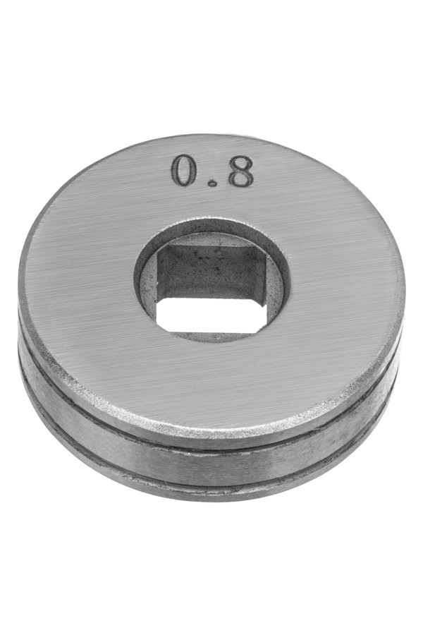 Подающий ролик, V профиль под стальную проволоку 0,8-1мм, посадка квадрат, 2 шт Denzel