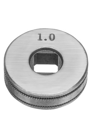 Подающий ролик, U профиль зубчатый под флюсовую проволоку 0,8-1мм посадка квадрат, 2 шт Denzel