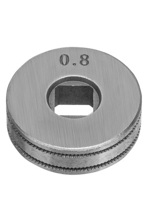 Подающий ролик, U профиль зубчатый под флюсовую проволоку 0,8-1мм посадка квадрат, 2 шт Denzel