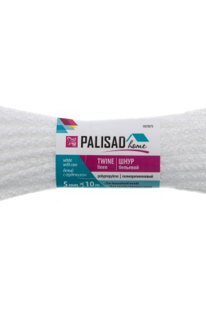 Шнур бельевой полипропиленовый с сердечником, 5 мм, L 10 м, белый, Home Palisad
