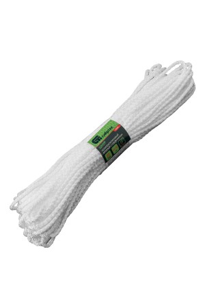 Шнур вязаный полипропиленовый с серд. белый, 4 мм, L 20 м, Россия Сибртех