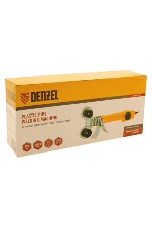 Аппарат для сварки пластиковых труб DWP-750, 750 Вт, 0-300 град, 4 насадки, 20-40 мм Denzel