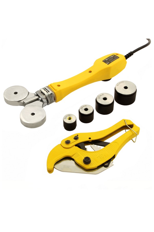 Аппарат для сварки пластиковых труб DWP-750, 750 Вт, 0-300 град, 4 насадки, 20-40 мм Denzel