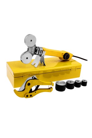 Аппарат для сварки пластиковых труб DWP-750, 750 Вт, 0-300 град, 4 насадки, 20-40 мм Denzel