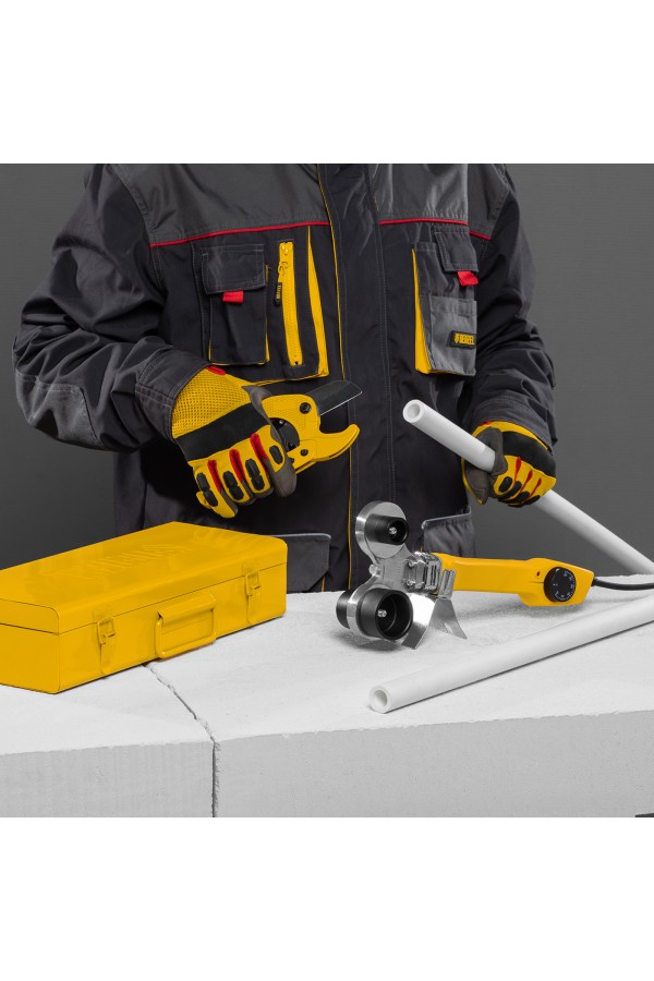 Аппарат для сварки пластиковых труб DWP-750, 750 Вт, 0-300 град, 4 насадки, 20-40 мм Denzel