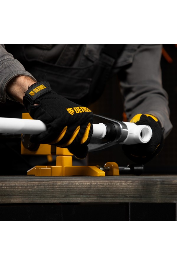 Аппарат для сварки пластиковых труб DWP-1500, 1500 Вт, 260-300 град, комплект насадок, 20-63 мм Denzel