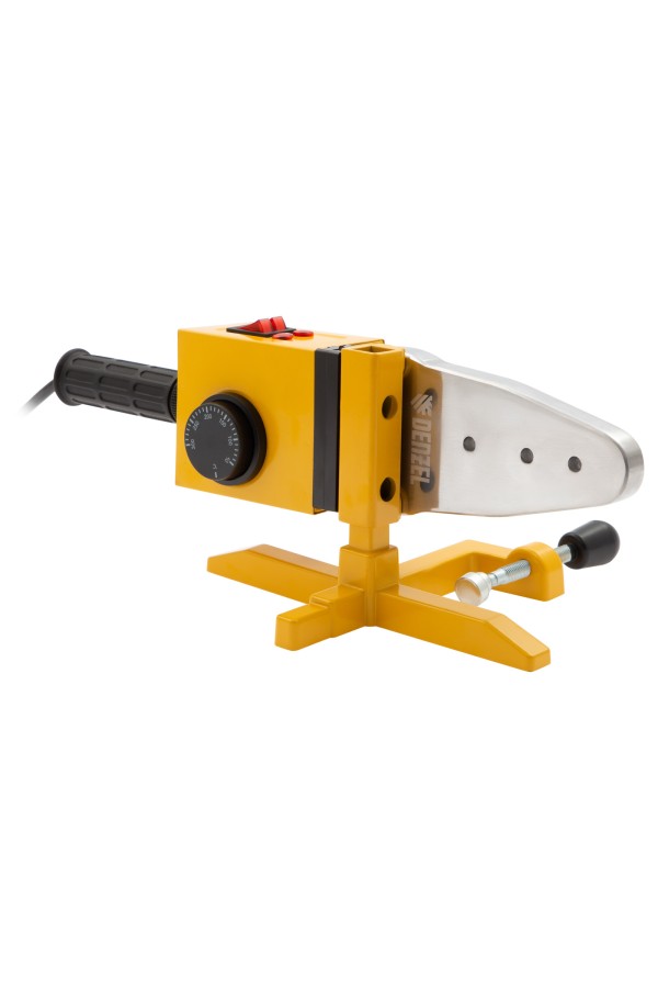 Аппарат для сварки пластиковых труб DWP-1500, 1500 Вт, 260-300 град, комплект насадок, 20-63 мм Denzel