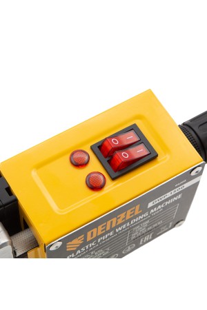 Аппарат для сварки пластиковых труб DWP-1500, 1500 Вт, 260-300 град, комплект насадок, 20-63 мм Denzel