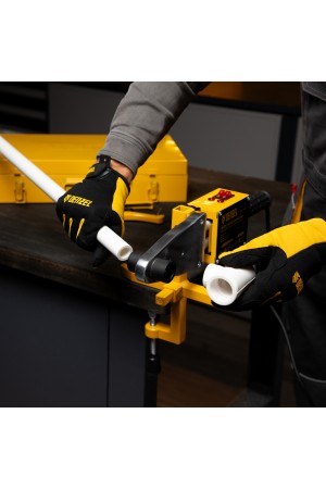 Аппарат для сварки пластиковых труб DWP-1500, 1500 Вт, 260-300 град, комплект насадок, 20-63 мм Denzel