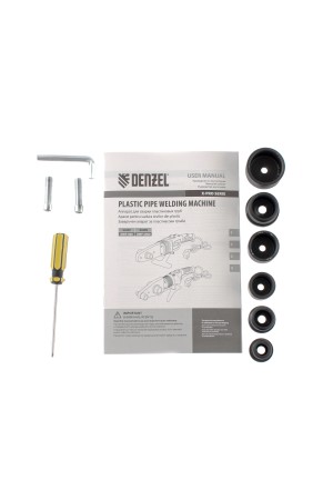 Аппарат для сварки пластиковых труб DWP-800, Х-Pro, 800 Вт, 300 град, комплект насадок, 20-32 мм Denzel