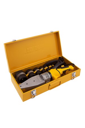 Аппарат для сварки пластиковых труб DWP-2000, Х-Pro, 2000 Вт, 300 град, комплект насадок, 20-63 мм Denzel