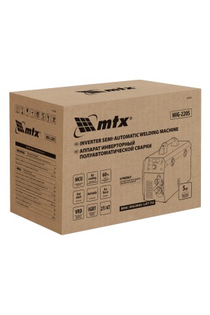 Аппарат инвертор. полуавтомат. cварки MIG-220S, 220A, ПВ 60%, катушка 5 кг MTX