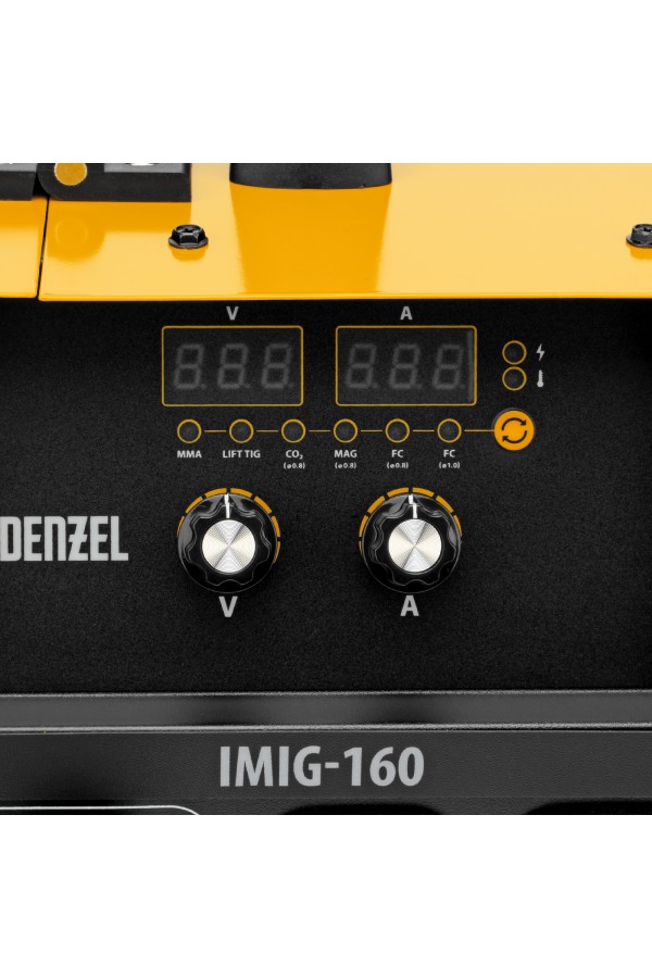 Аппарат инвертор. полуавтомат. cварки IMIG-160 Synergy, 160 А, ПВ 60%, катушка 5 кг Denzel