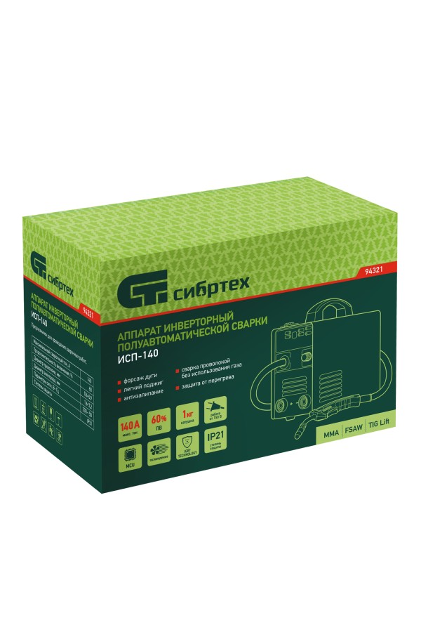 Аппарат инвертор. полуавтомат. сварки ИСП-140, 140 А, ПВ 60% Сибртех
