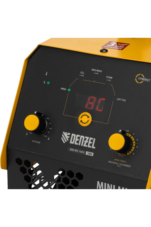 Аппарат инвертор. полуавтомат. сварки Mini MIG-140FG, 140 А, ПВ 60% Denzel