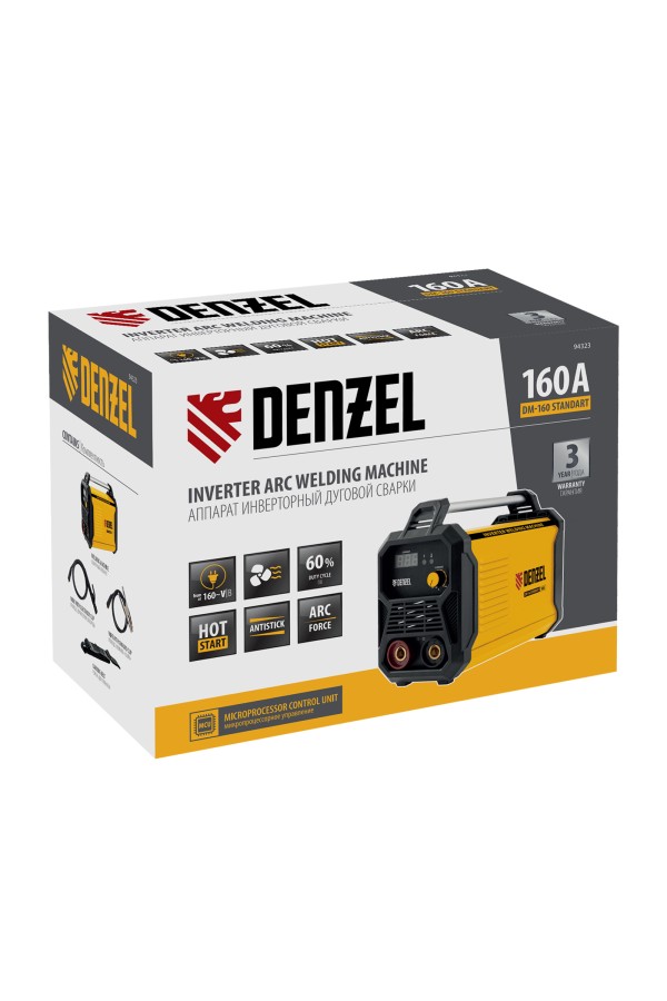 Аппарат инвертор. дуговой сварки DM-160 Standart, 160 А, ПВ 60% Denzel