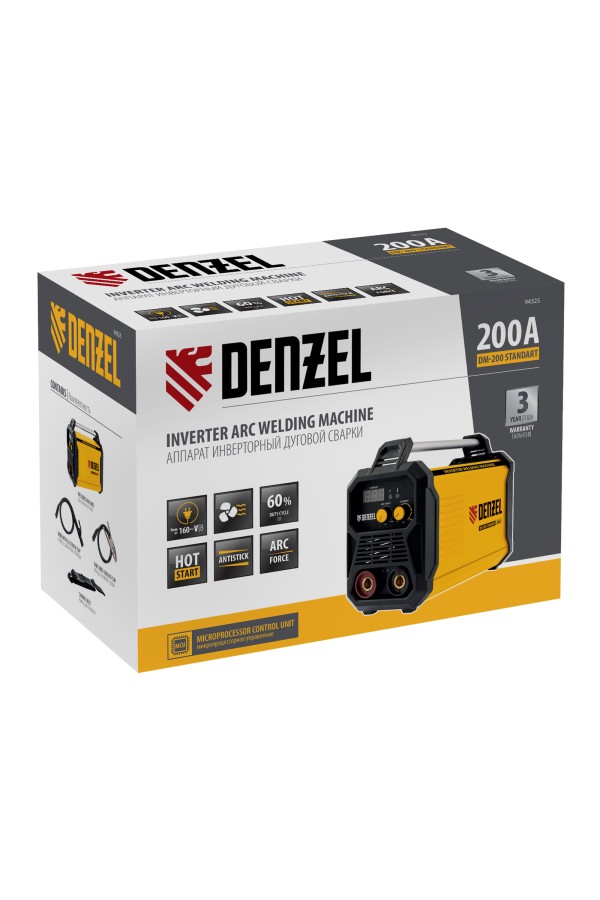 Аппарат инвертор. дуговой сварки DM-200 Standart, 200 А, ПВ 60% Denzel