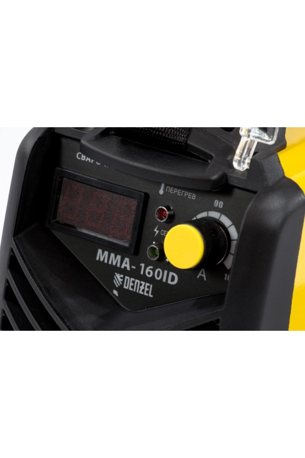 Аппарат инверторный дуговой сварки ММА-160ID, 160 А, ПВР 60%, диаметр электрода 1.6-3.2 мм, провод 2 м Denzel