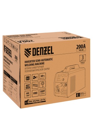 Аппарат инвертор. полуавтомат. cварки IMIG-200, 200 А, ПВ 60%, катушка 5 кг// Denzel