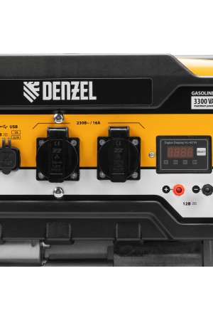 Генератор бензиновый PS-33E, 3.3 кВт, 230В, 15 л, электростартер Denzel