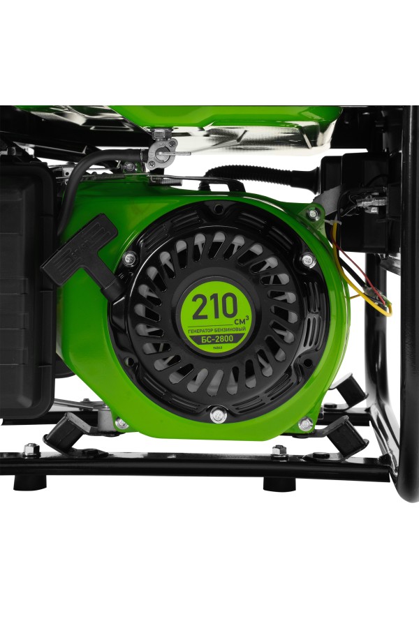 Генератор бензиновый БС-2800, 2.5 кВт, 230В, четырехтактный, 15 л, ручной стартер Сибртех