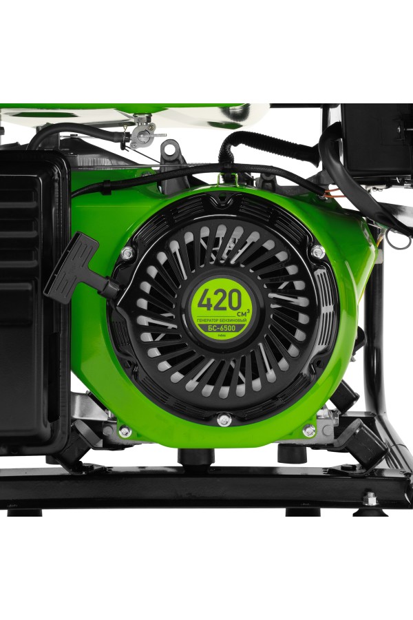 Генератор бензиновый БС-6500, 5.5 кВт, 230В, четырехтактный, 25 л, ручной стартер Сибртех