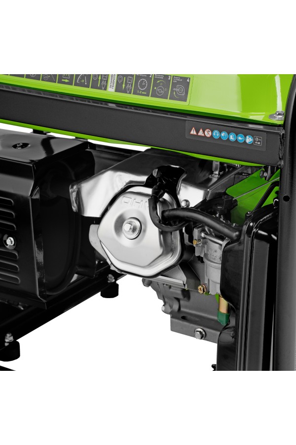 Генератор бензиновый БС-8000, 6,6 кВт, 230В, четырехтактный, 25 л, ручной стартер Сибртех