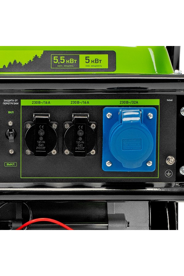 Генератор бензиновый БС-6500Э, 5.5 кВт, 230В, четырехтактный, 25 л, электростартер Сибртех