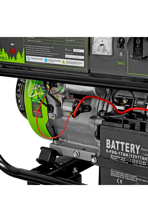 Генератор бензиновый БС-6500Э, 5.5 кВт, 230В, четырехтактный, 25 л, электростартер Сибртех