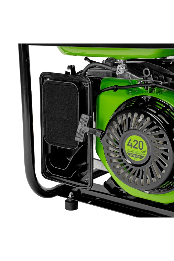 Генератор бензиновый БС-6500Э, 5.5 кВт, 230В, четырехтактный, 25 л, электростартер Сибртех