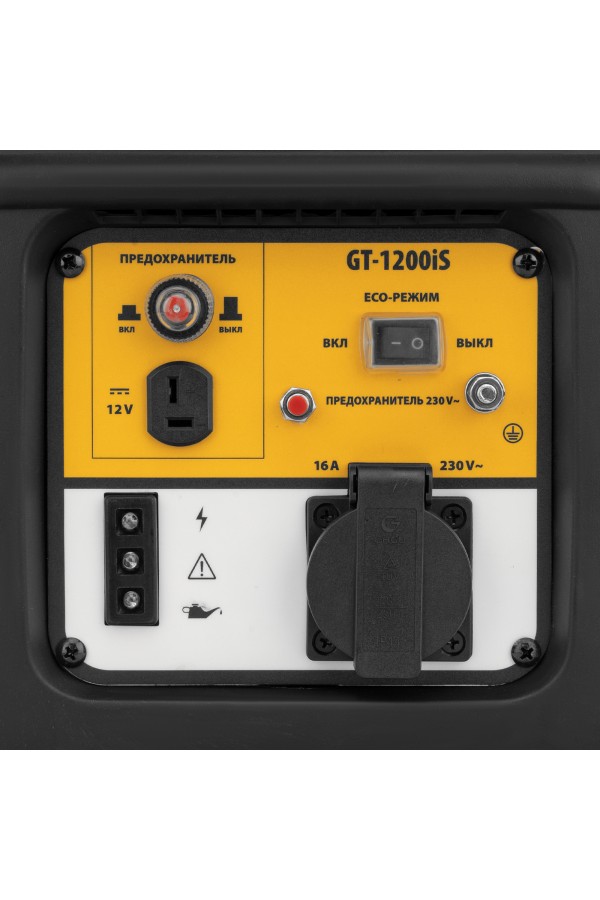 Генератор инверторный GT-1200iS, 1.2 кВт, 230 В, бак 2.4 л, закрытый корпус, ручной старт Denzel