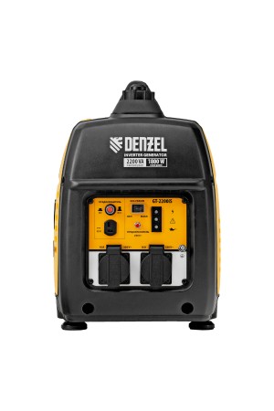 Генератор инверторный GT-2200iS, 2.2 кВт, 230 В, бак 4 л, закрытый корпус, ручной старт Denzel