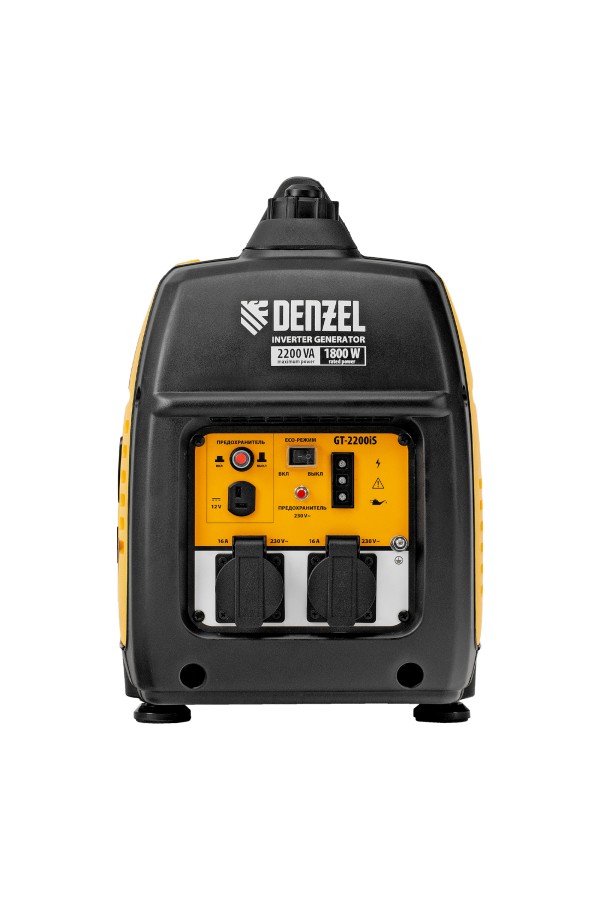 Генератор инверторный GT-2200iS, 2.2 кВт, 230 В, бак 4 л, закрытый корпус, ручной старт Denzel