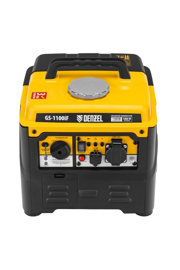 Генератор инверторный GS-1100iF, 1,1 кВт, 230 В, ручной старт DENZEL