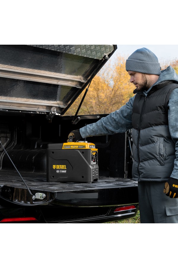 Генератор инверторный GS-1100iF, 1,1 кВт, 230 В, ручной старт DENZEL