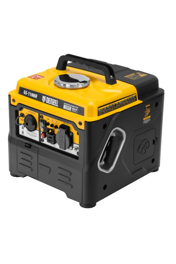 Генератор инверторный GS-1100iF, 1,1 кВт, 230 В, ручной старт DENZEL