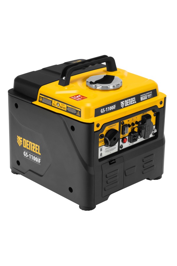 Генератор инверторный GS-1100iF, 1,1 кВт, 230 В, ручной старт DENZEL