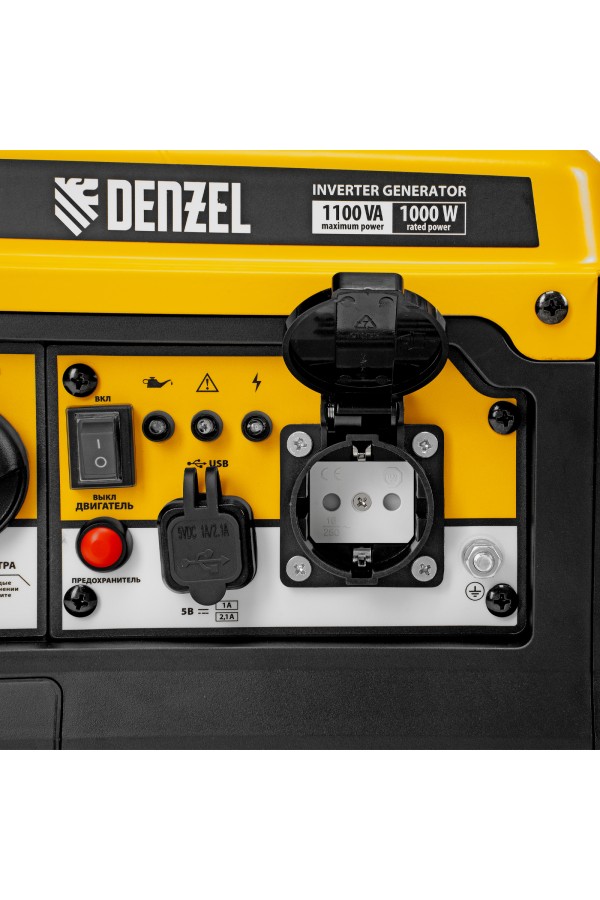 Генератор инверторный GS-1100iF, 1,1 кВт, 230 В, ручной старт DENZEL
