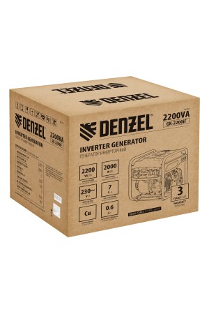 Генератор инверторный GK-2200iF, 2,2 кВт, 230 В, ручной старт DENZEL