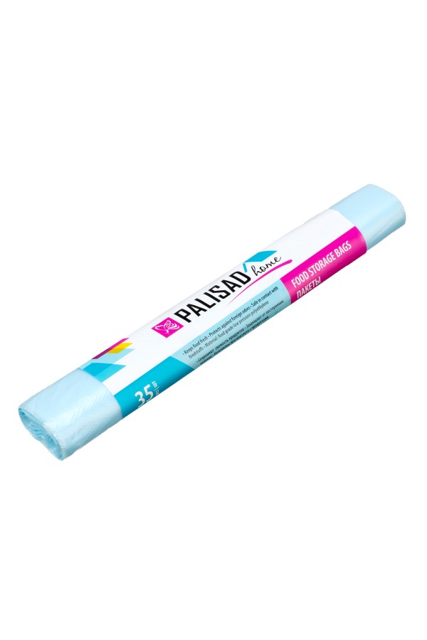 Пакеты для хранения продуктов особо прочные, 400x260 мм, 35 шт, цвет голубой лед, Home Palisad