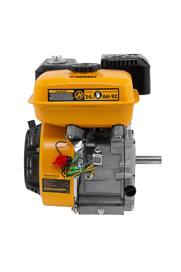 Двигатель бензиновый RX-17K, 7 л.с., 212 см3, горизонтальный вал шпонка 19 мм Denzel