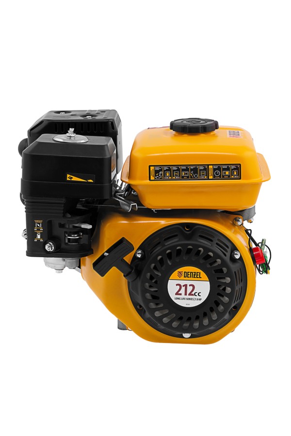 Двигатель бензиновый RX-17K, 7 л.с., 212 см3, горизонтальный вал шпонка 19 мм Denzel