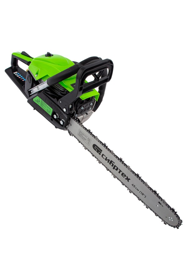 Пила цепная бензиновая ПЦБ-5245, шина 45 см, 52 см3, 3.4 л.с, шаг 0.325, паз 1.5 мм, 72 звена Сибртех