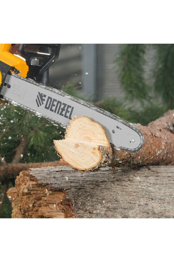 Пила цепная электрическая EDS-2000P, 2 кВт,поперечная, шина 40 см, шаг 3/8, паз 1.3 мм, 57 звеньев Denzel