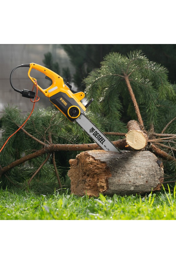 Пила цепная электрическая EDS-2000P, 2 кВт,поперечная, шина 40 см, шаг 3/8, паз 1.3 мм, 57 звеньев Denzel